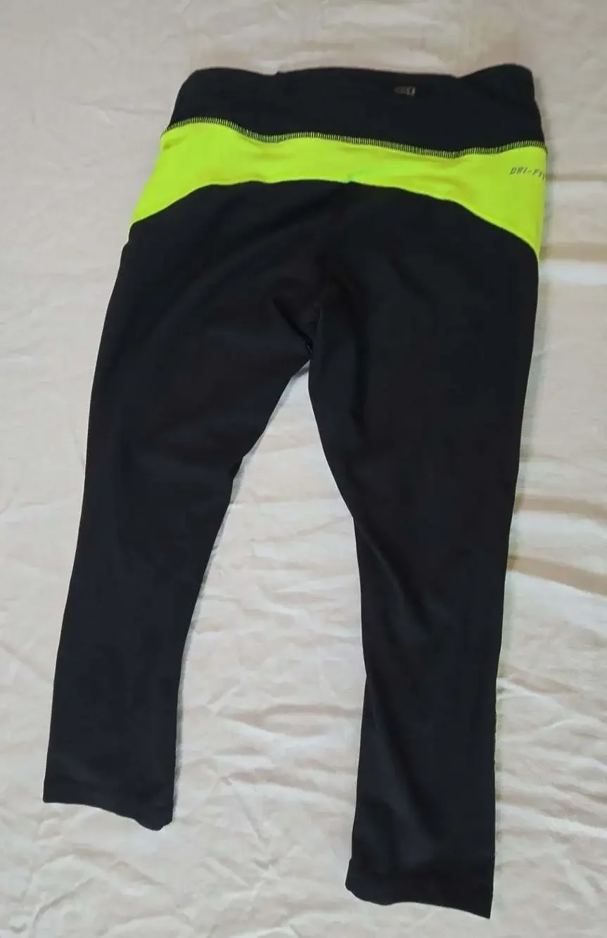 Nike Dri-Fit Women's Running Leggings with Neon Yellow Accents S. 022